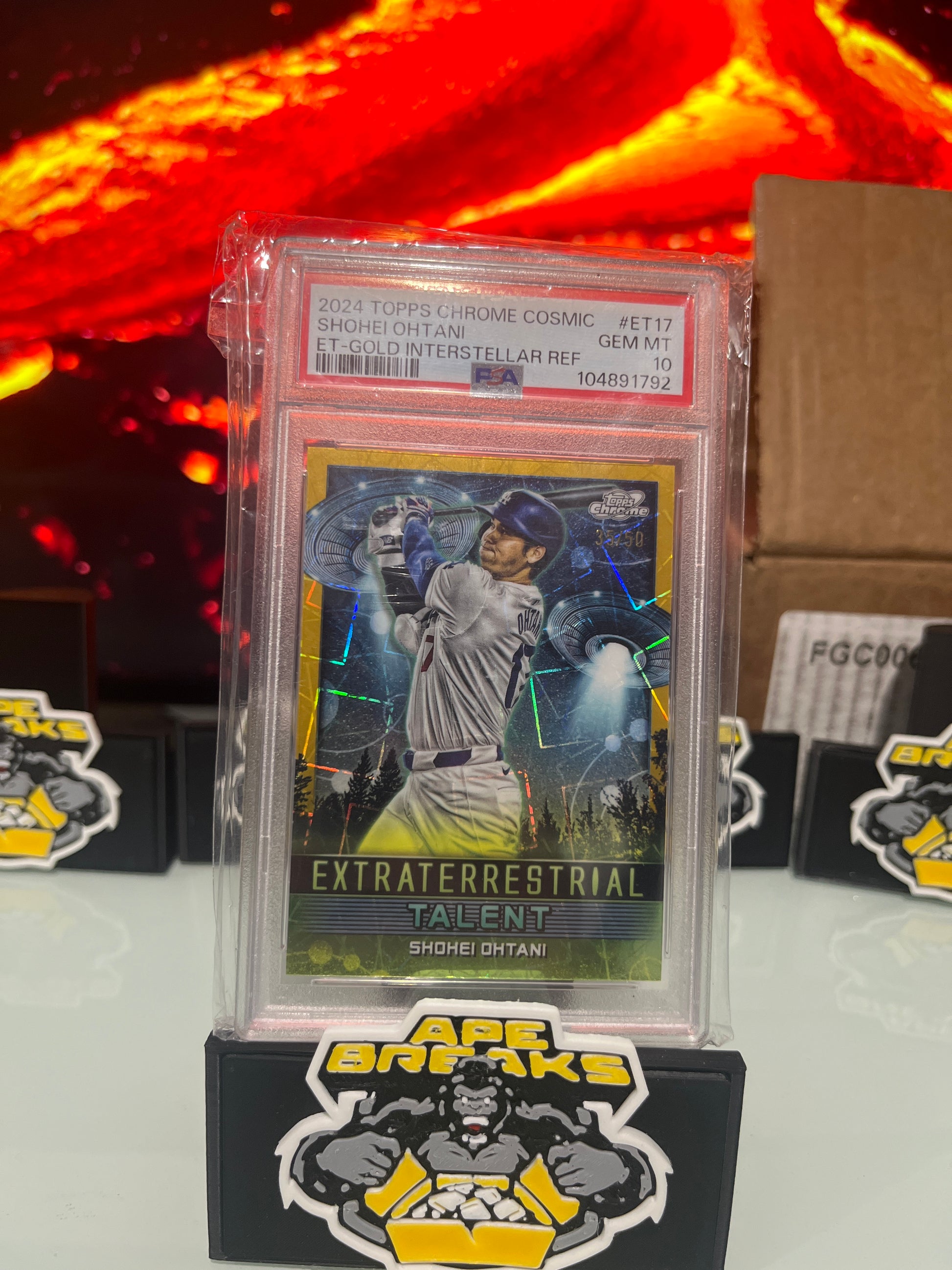 2024 Topps Chrome Cosmic Shohei Ohtani Extraterrestrial Talent Gold 35/50 PSA 10