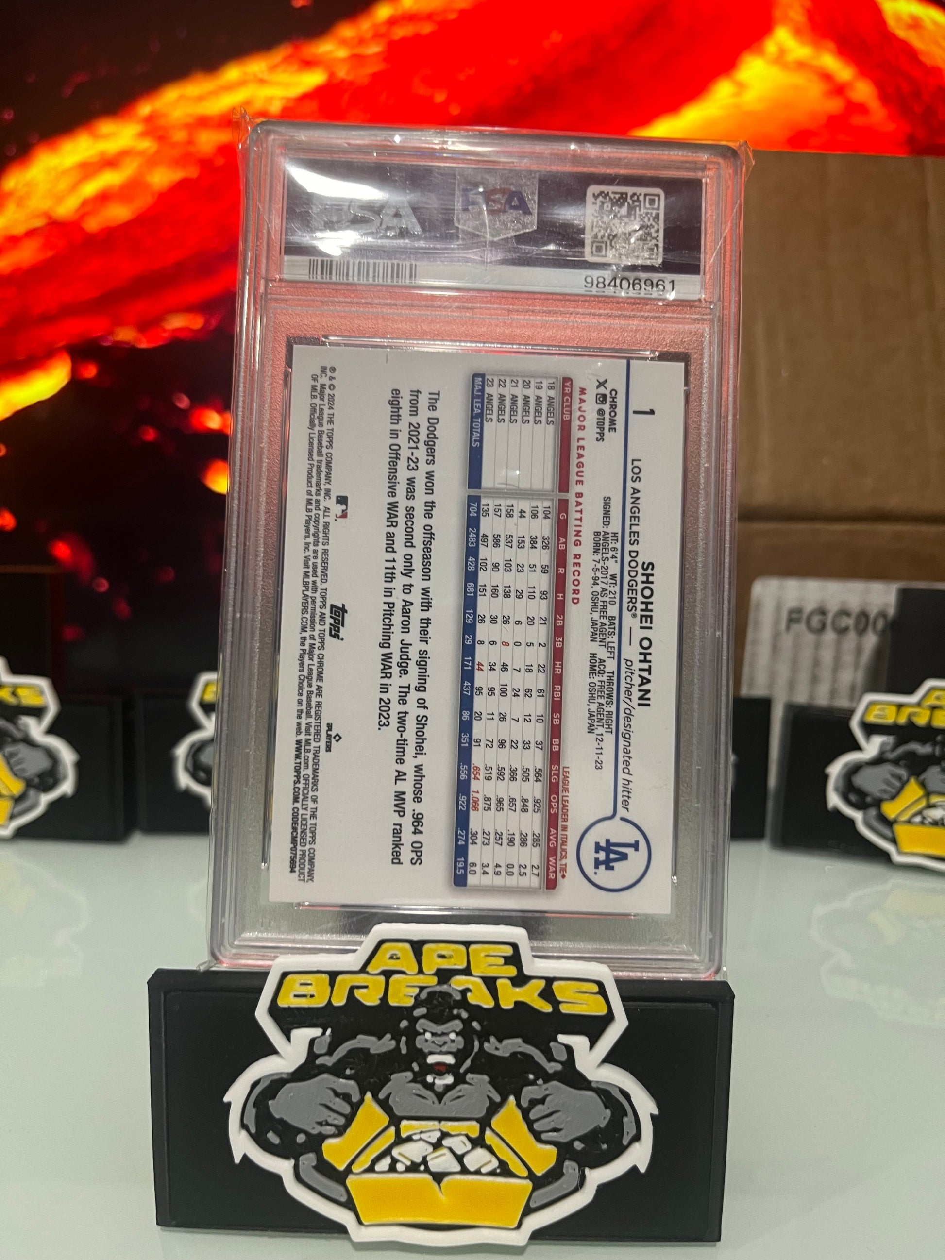2024 Topps Chrome Shohei Ohtani Gold refractor 31/50 PSA 9