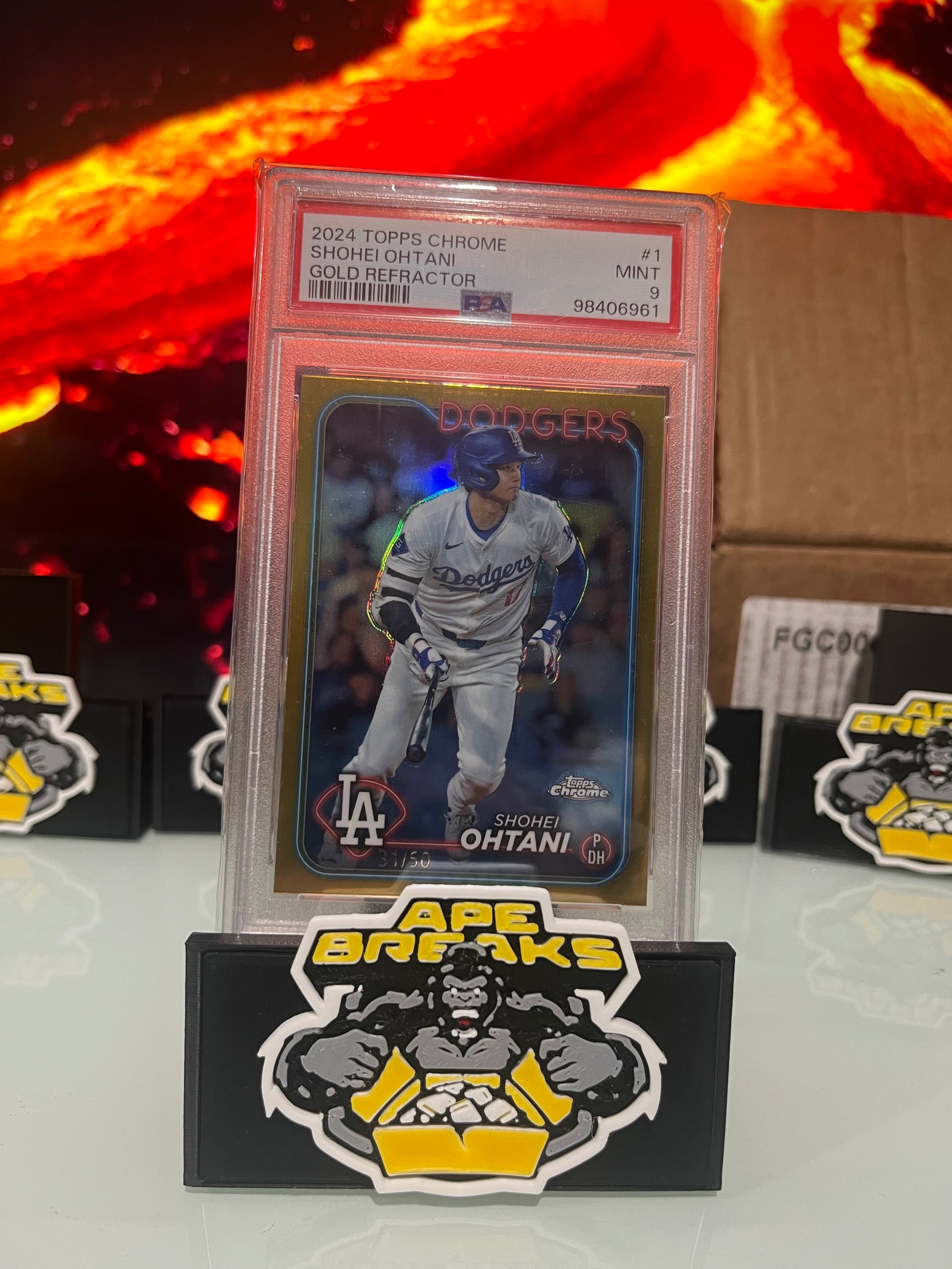 2024 Topps Chrome Shohei Ohtani Gold refractor 31/50 PSA 9