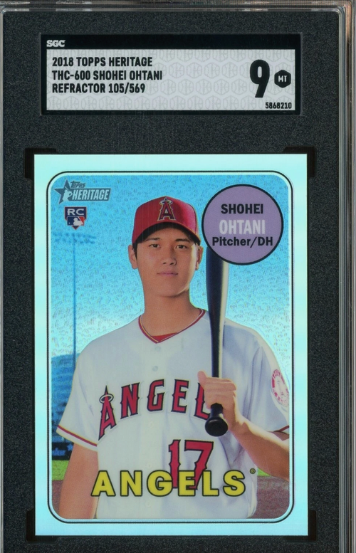 2018 Topps Heritage THC-600 Shohei Ohtani RC Rookie Refractor 105/569 SGC 9